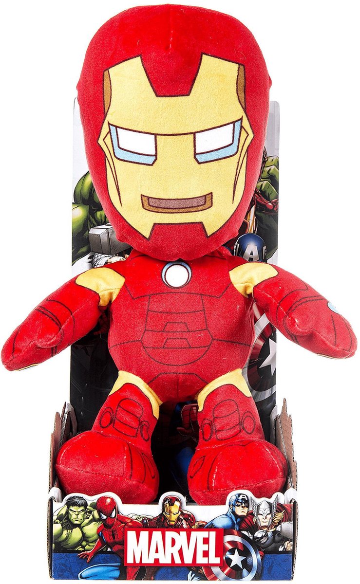 Marvel Avengers Iron Man Pluche Knuffel 30 cm | Marvel Plush Toy | Marvel Peluche Knuffel | Knuffel voor kinderen | Speelgoed | Pluche Knuffel | Ultron, Iron Man, Vision, Thor | Marvel and friends